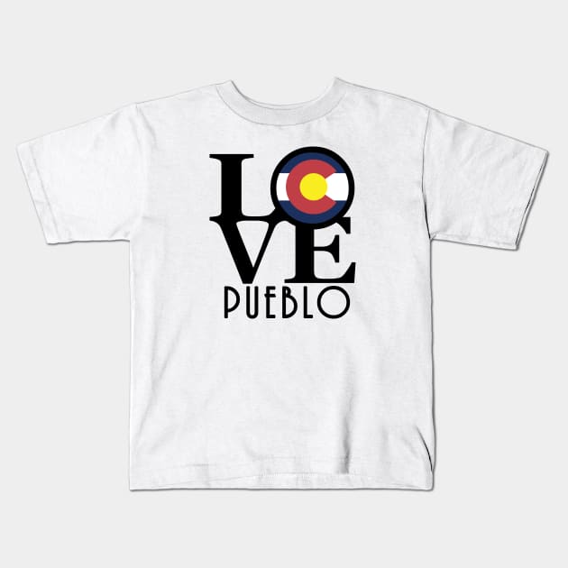 LOVE Pueblo Colorado Kids T-Shirt by HomeBornLoveColorado